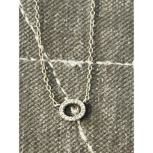 AF Gold Plated Sterling Silver Andrea Fohrman Diamond pendant necklace 925 #414